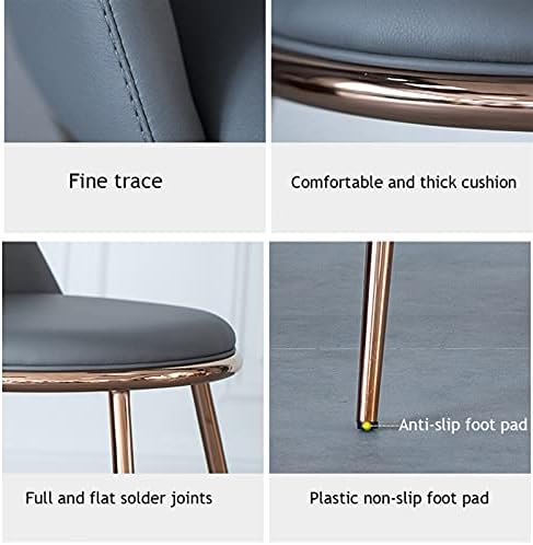 Modern Kitchen Dining Room Chairs Water Proof PU Leather Dining Chairs with Metal Legs Soft Cushion Seat and Back for Office Lounge Kitchen Bedroom (Color : Yellow)