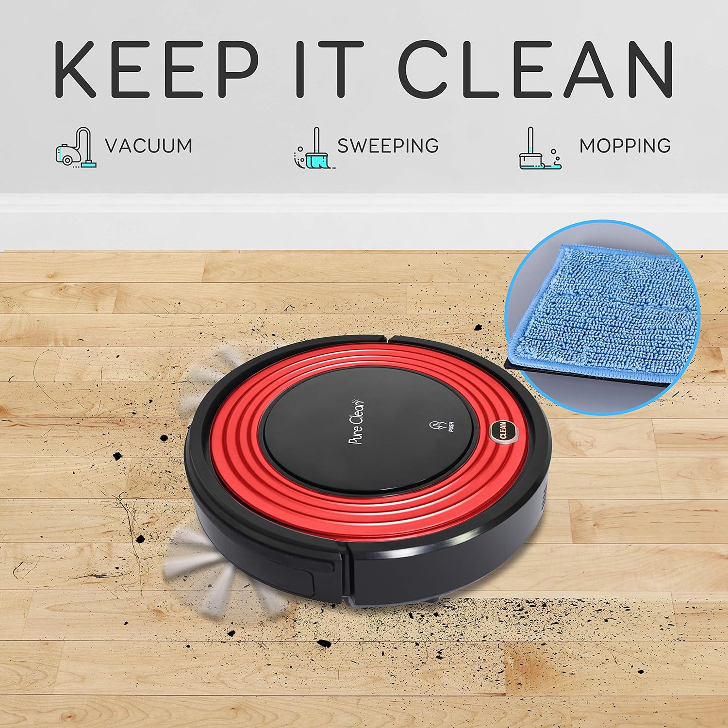 SereneLife Robot Vacuum Cleaner and Dock - 1500pa Suction Scheduling Activation and Charging Dock - Robotic Home Cleaning for Carpet Hardwood Floor Pet Hair & Allergies Friendly - Pure Clean PUCRC95.8