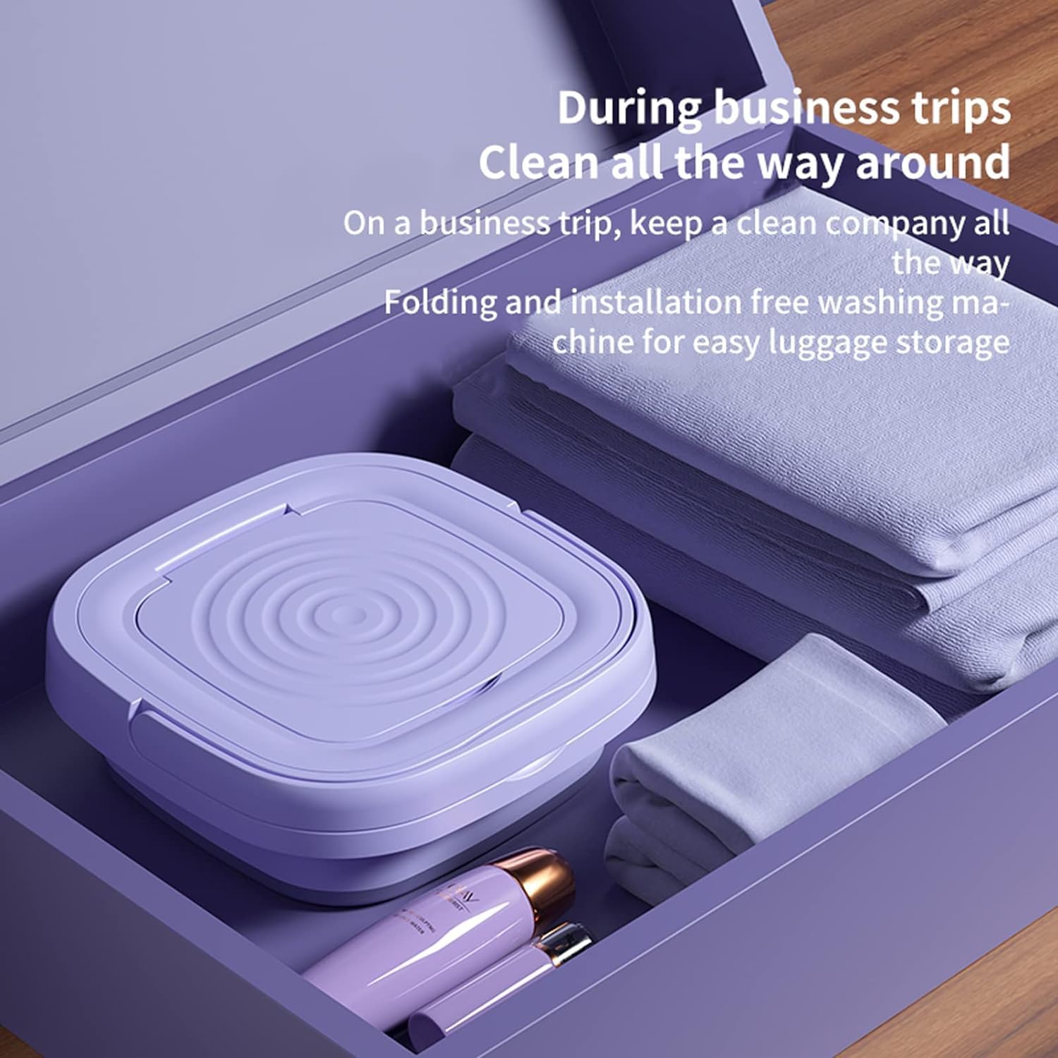 Portable Washing Machine 2024 Foldable Mini Washing Machine Half Automatic Small Washer for Baby Clothes|Underwear or Small Items (Purple1)