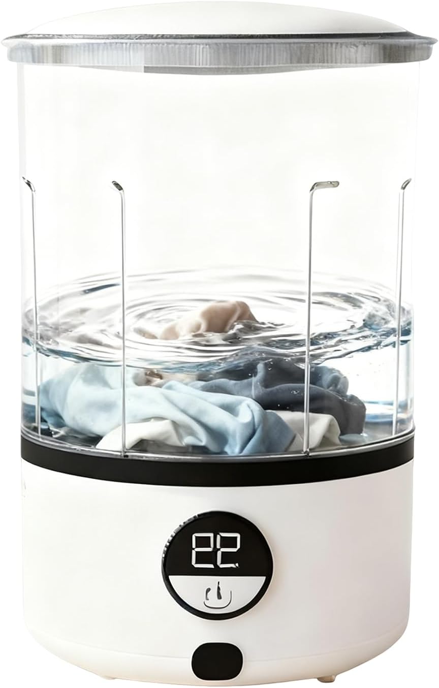 Portable Washer - 2-Mode Cordless Rechargeable Small Laundry Machine | Portable Washer for Home, Dorm, Travel, Camping, Outdoor Trip, RV, Hotel, Small Clothes, Underwear, Socks