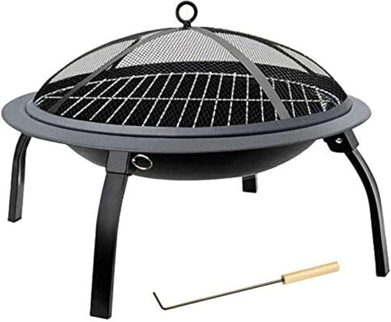 Fire Pits Outdoor Wood Burning Fire Pits Outdoor, Bonfire Wood Burning Patio,BBQ Grill Fire, with Kit for Fire Pit for Picnic Bonfire, Camping with Cover BBQ Cooking for Outside Camping