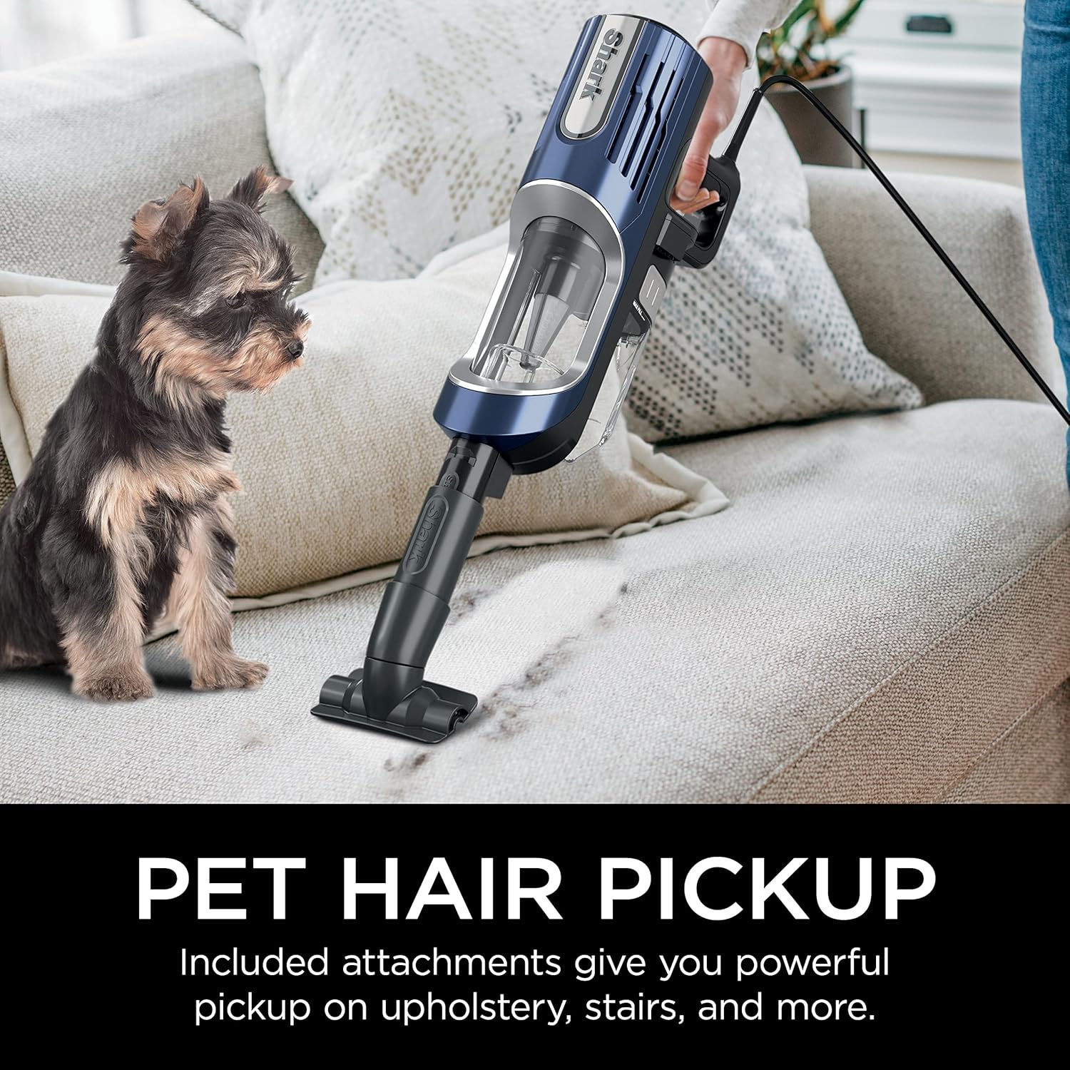 Shark HZ600C Ultralight Pet Pro Corded Stick Vacuum with PowerFins & Self-Cleaning Brushroll, Perfect for Pets, Converts to Hand Vacuum, Pet Power Brush, Crevice & Upholstery Tools, (Canadian Version)