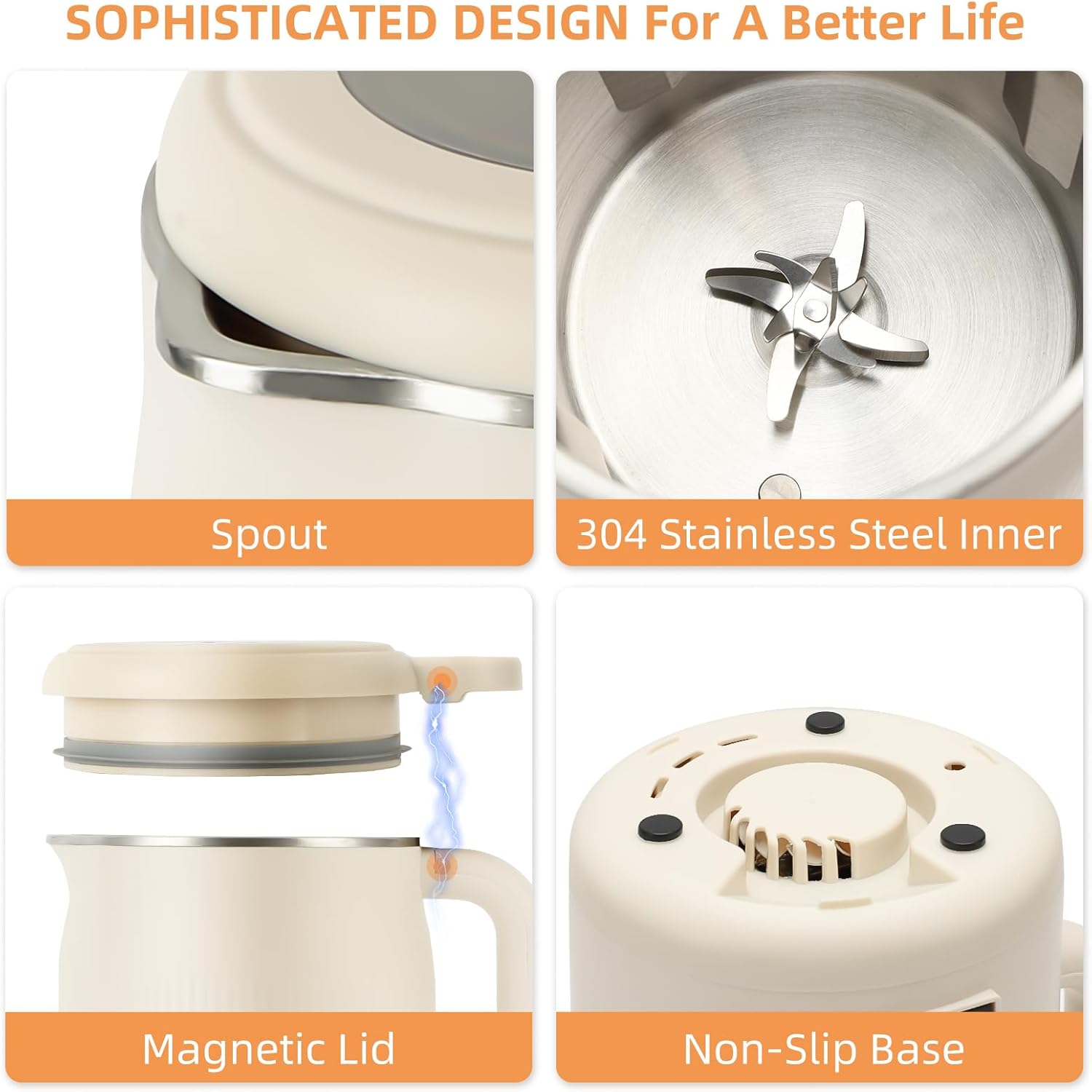 8 in 1 Nut Milk Maker, 40.58oz Soy Milk Maker Machine, with 10 Blades, Nut Milk Maker Machine for Homemade Plant-Based Milk, Oat, Soy, with Delay Start/Keep Warm/Boil Water