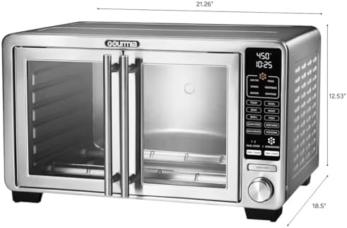 Gourmia XL Digital Air Fryer Toaster Oven with Single-Pull French Doors