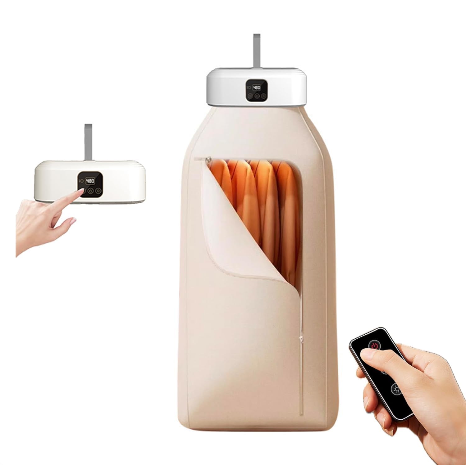Mini Laundry Dryers with Remote Control, Small Compact Foldable Electric Drying Machine with Dry Bag for Travel,RV