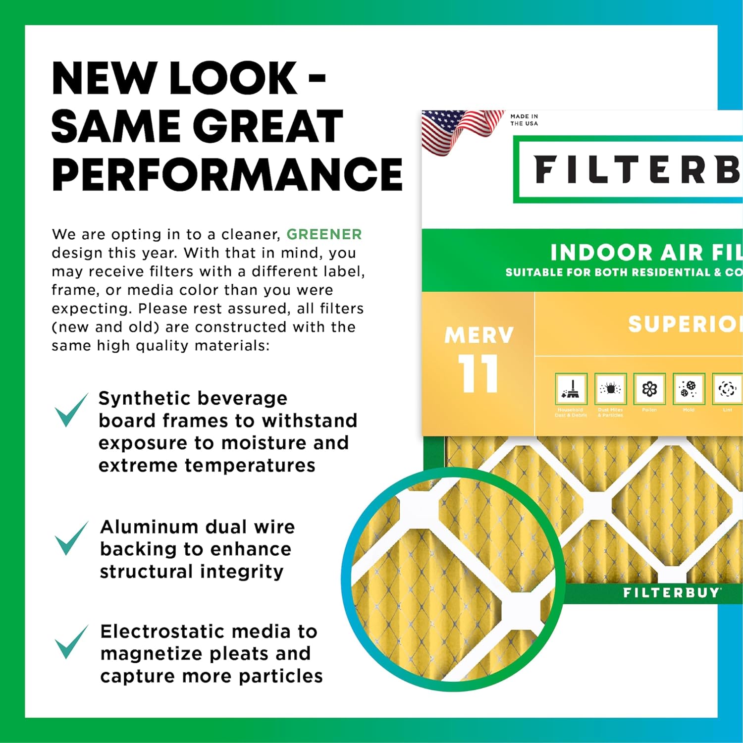 Filterbuy 30x32x2 Air Filter MERV 11 Superior Pet & Allergy Defense (6-Pack), Electrostatic Pleated HVAC AC Furnace Filters Replacement, Made in USA (Actual Size: 30.00 x 32.00 x 1.75)
