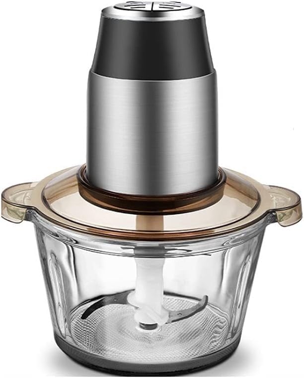 Electric Meat Grinder Machine 350W 2L Stainless Steel Household Electric Food Chopper Mincer Blender Grinder Home Kitchen Food Processor for Meat Fruit Vegetable Glass Bowl