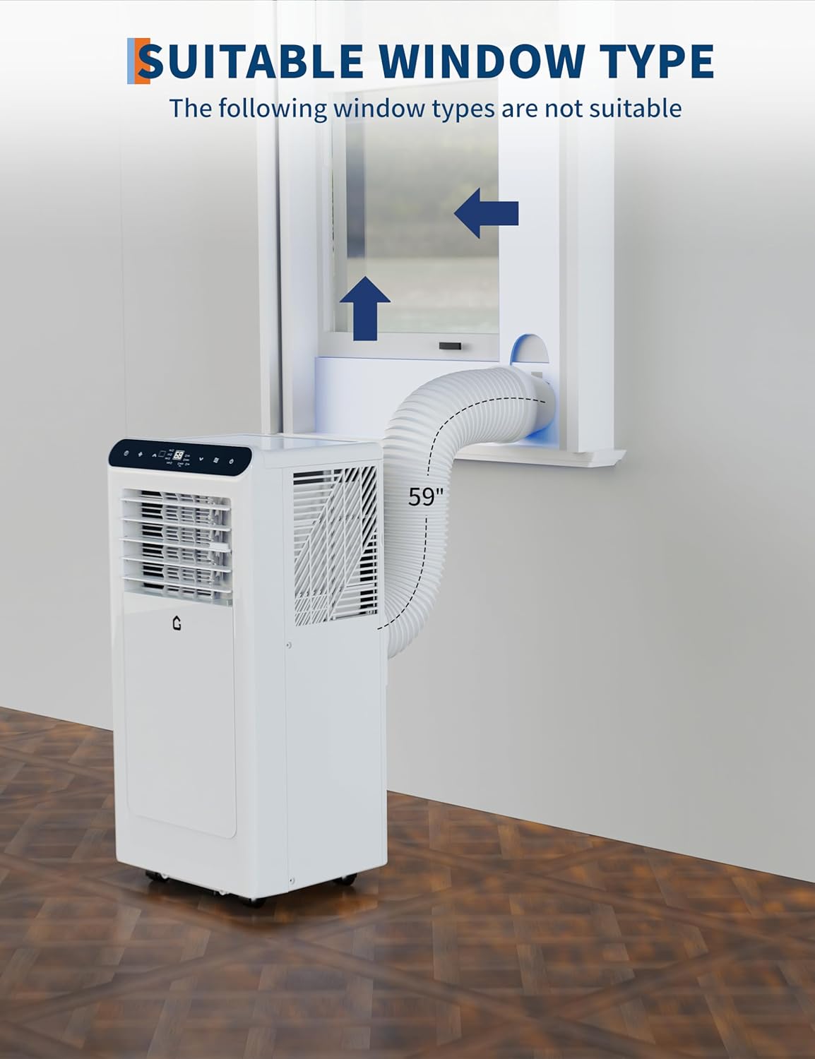 Garvee 8,000 BTUs Portable Air Conditioners, Portable AC for Room Up to 350 Sq.Ft, 3 in-1 AC Unit with Fan & Dehumidifier, Remote Control, 24H Timer, Smart Sleep Mode, Window Install Kit