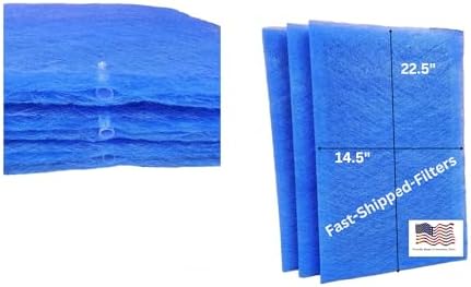 Fast-Shipped-Filters 3 Pack 16x25 Replacement Filter Pads Compatible with PremierOne Pure Flo P6100 MS-1625 Air Cleaner Refill Blue