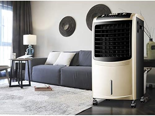 Portable Air Conditioner Fan COLD AIR FAN Standing Water- Cooled Space Air Coolers Evaporative 3 Speed Control Tower Fan Personal Floor Living Room Gold+Black
