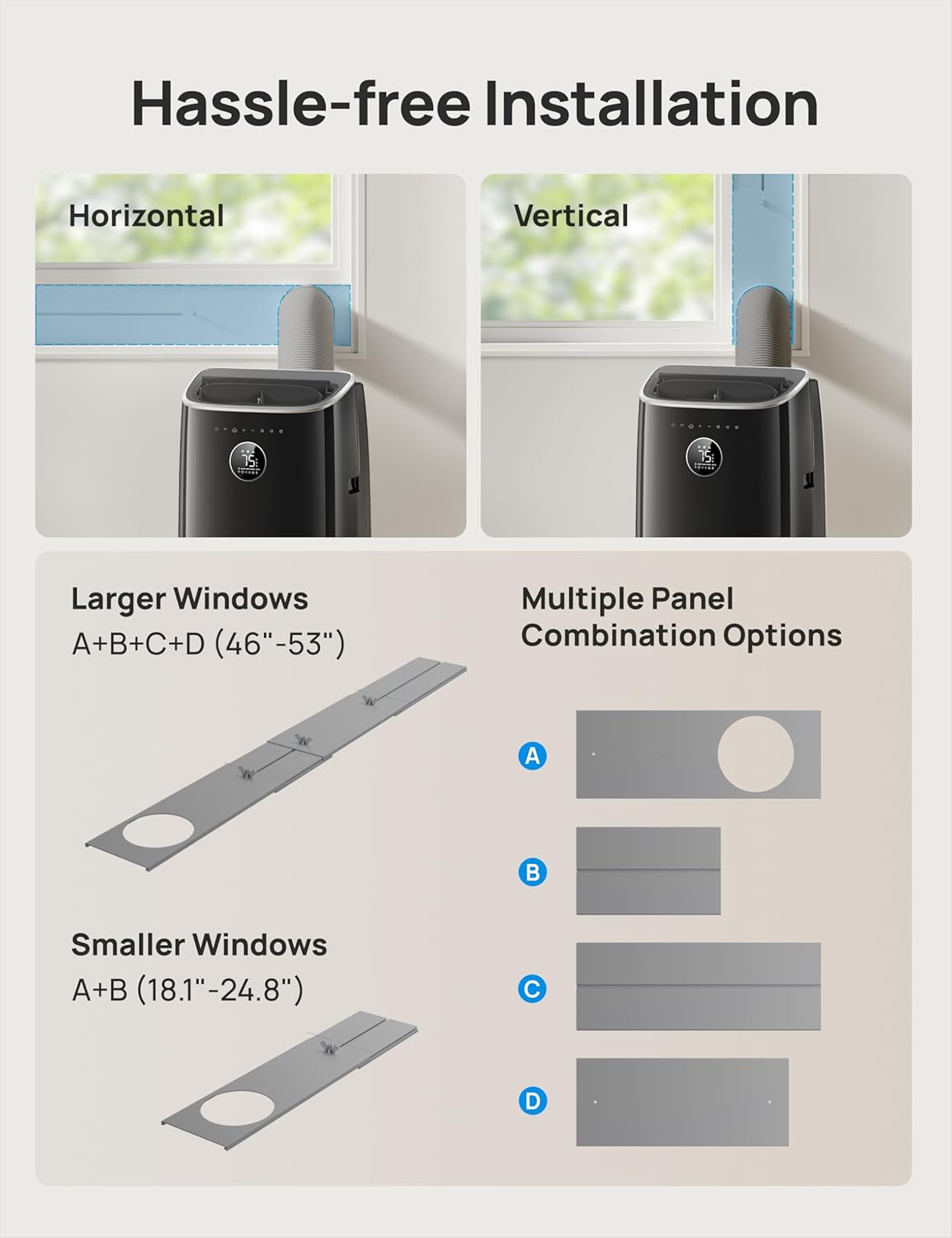 Dreo Portable Air Conditioners, 10,000 BTU Air Conditioner for Bedroom with Drainage-free Cooling, 45dB Quiet, APP/Voice/Remote, 24h Timer with Fan & Dehumidifier, Smart AC Unit for Room Indoors