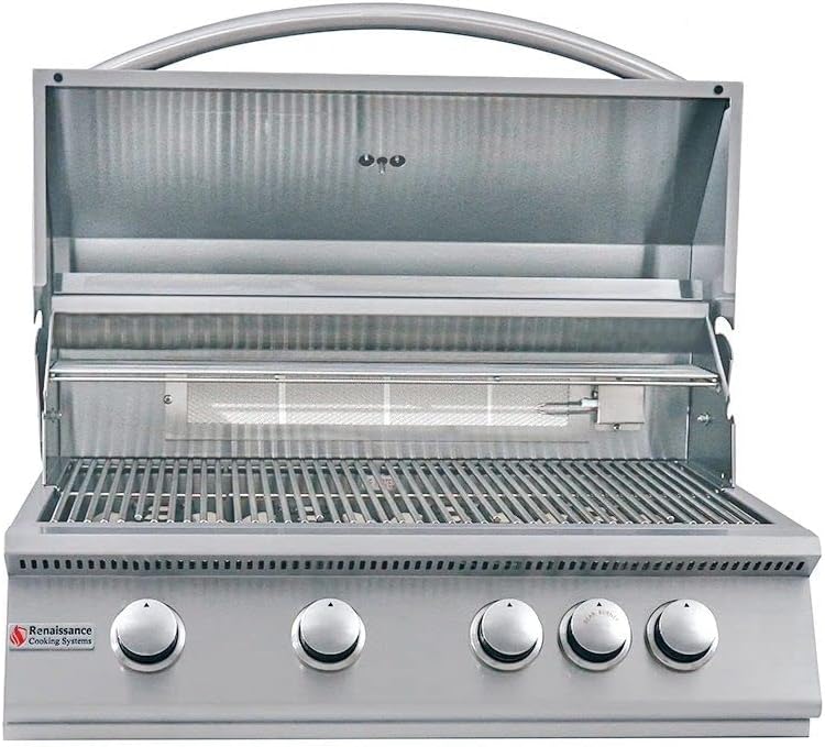 RCS Premier Series Stainless Steel 32 Built-in Grill with Rear Burner -Propane