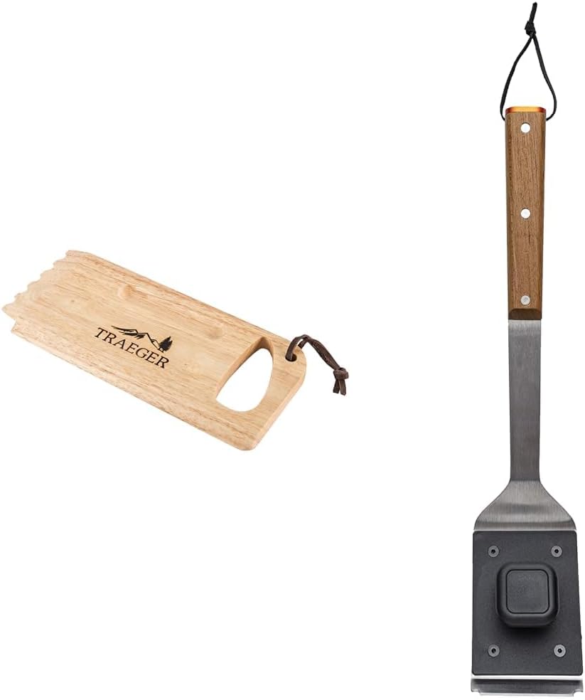 Traeger Grills BAC454 Wooden Scape Grill Scraper, Wood & Pellet Grills BAC537 BBQ Cleaning Brush Accessory