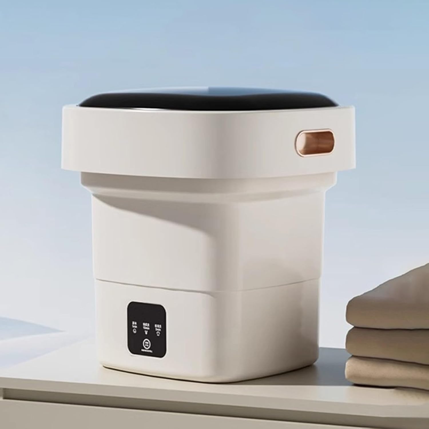 Mini Portable Washing Machine, 17L Small Foldable Washing Machine, Underwear Washer, Perfect for Household, Baby Clothes, Travel, Apartments/Dorms/RVs(White)