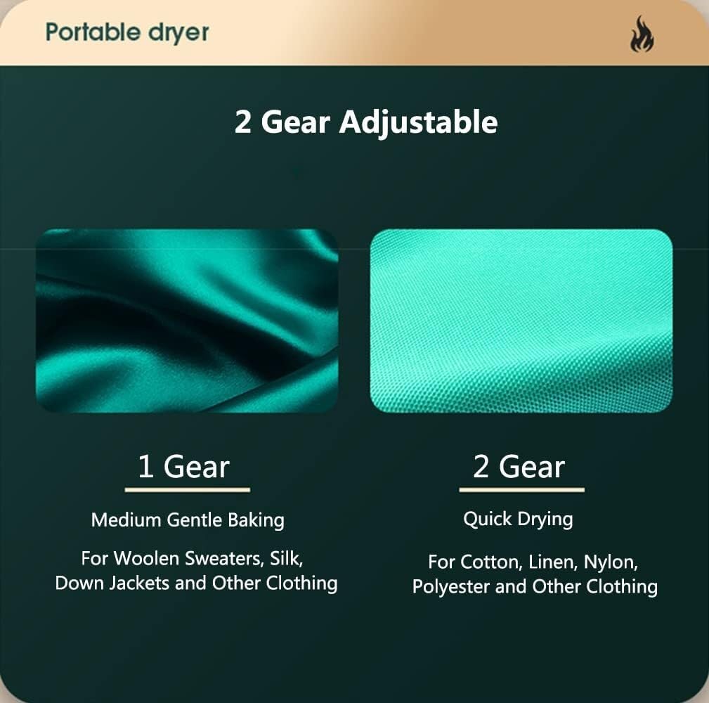 Portable Clothes Dryer Mini/Compact Dryer for Apartment RV Travel Fast-Drying Machine with 2 Gear Adjustable clothes dryers(Yellow)