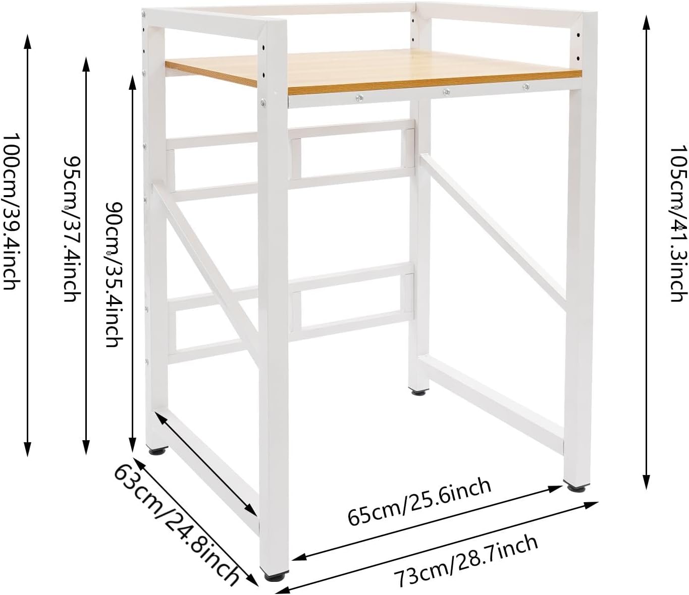 Washer Dryer Stacking Rack Stand, Washing Machine Shelf Over the Washer and Dryer Shelves 3 Level Height Adjustable Storage Shelf Organizer Rack for Laundry Rooms Apartments Bathroom (White Yellow)