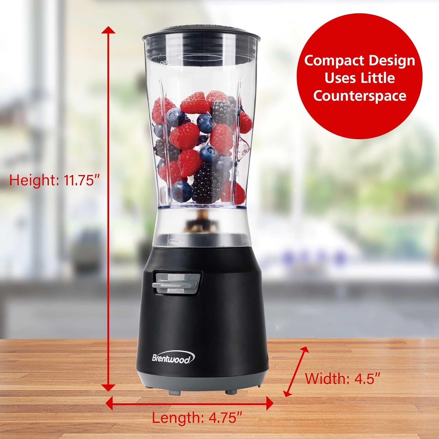 BRENTWOOD GEOJUG JB-191BK 180-Watt 14-Oz. Personal Blender (Black/Gray)