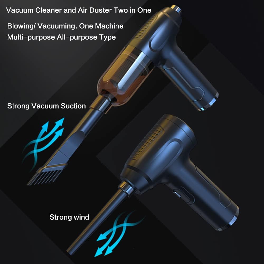 Handheld Vacuum and Blower Cordless, 8000Pa Strong Suction Car Vacuum Cleaner and Blower, Air Duster, Portable Rechargeable Powerful Car Vacuum Cordless Air Blower for Car, Computer, Pet Hai