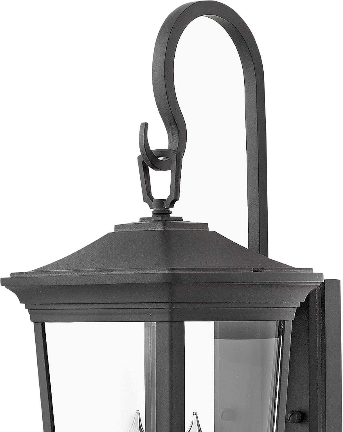 Hinkley Bromley Medium LED Wall Mount Lantern, Museum Black, 120V – Add Security to Porches, Patios, Exterior Spaces with Durable LED Outdoor Lighting, Includes 2-5w Cand. LED Lamps, 2364MB-LL