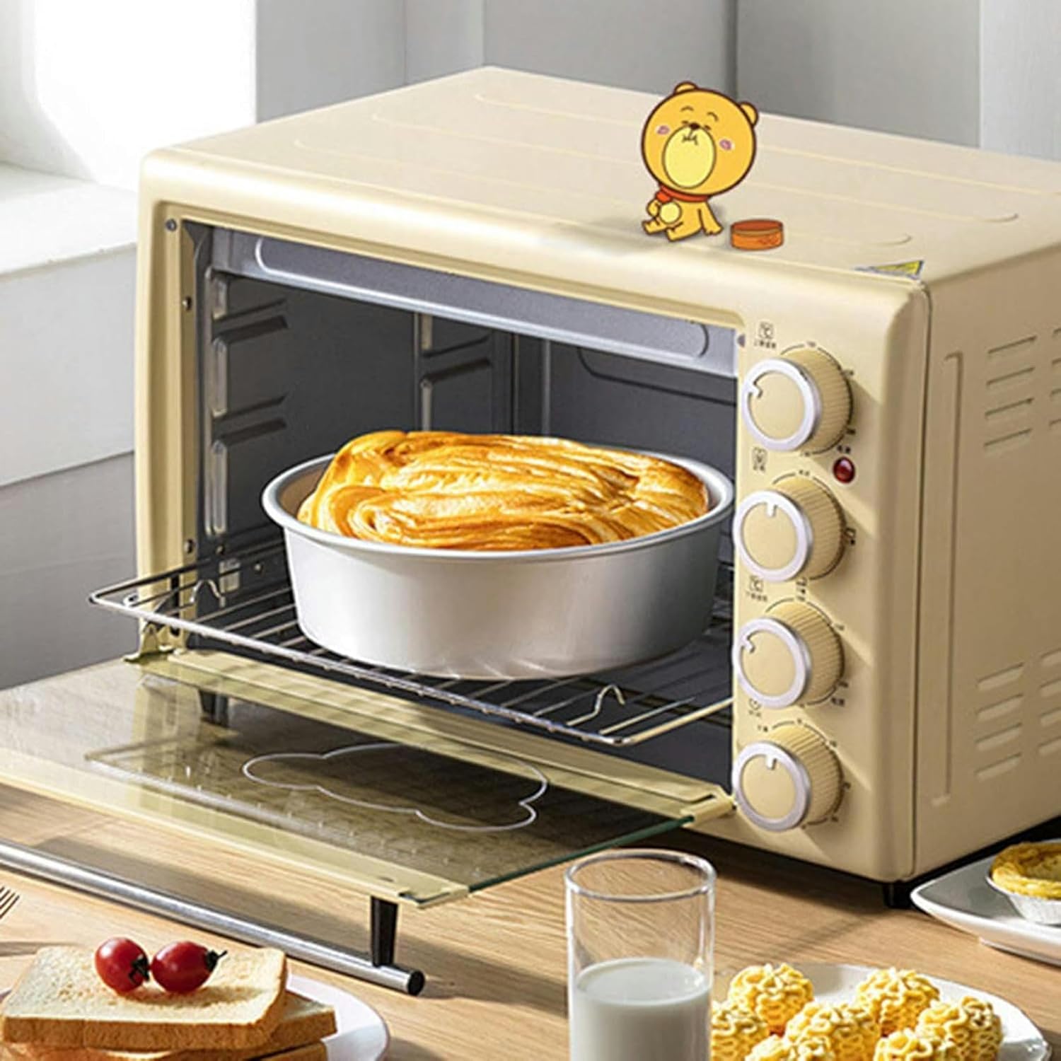 AMNOOL Multifunctional Automatic Electric Oven， Household 30L Large Capacity Intelligent Baking Retro Countertop Electric Oven Electric Microwave Oaven Useful-1*