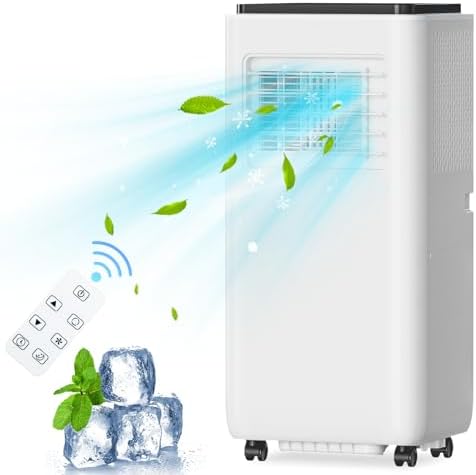 Portable Air Conditioner, 8000 Btu Air Conditioner With Remote Control,Quiet Ac Unit With Cool, Dehumidifier & Fan Mode, 24 Hour Timer,3-1-Pac-8000 Portable Air Conditioner, White
