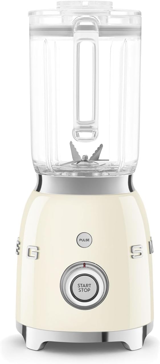 SMEG BLF03 Retro Style Blender – 600W Countertop Blender with 48 oz BPA-Free Jug, 3 Speeds + Pulse, Ice Crush & Smoothie Functions – 50s-Inspired Design-Cream