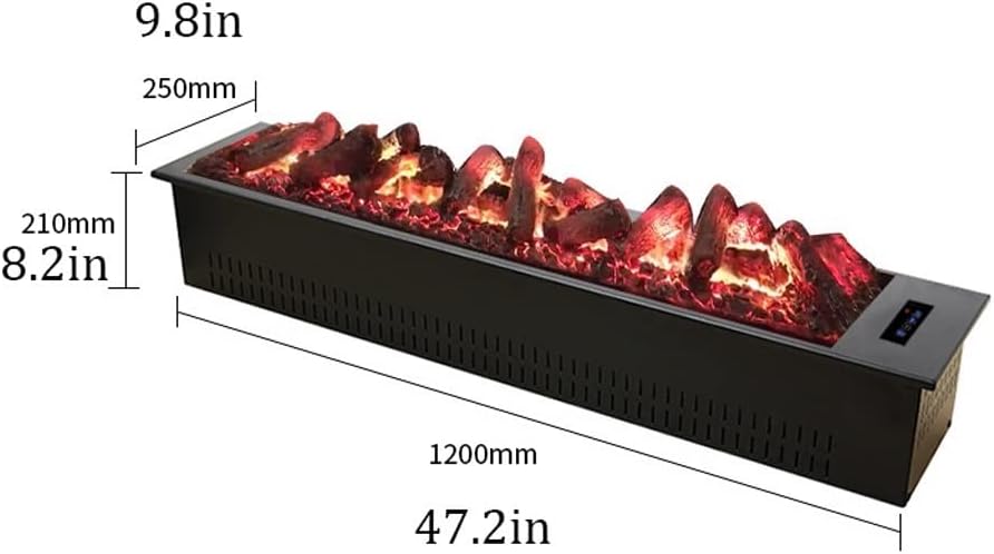 3D Water Vapor Fireplace with Humidifier Flame Embedded 3D Atomization Electric Fireplace Living Room Decoration Charcoal Simulation Flame Home Background Wall Atomization Electric Fireplace(C)