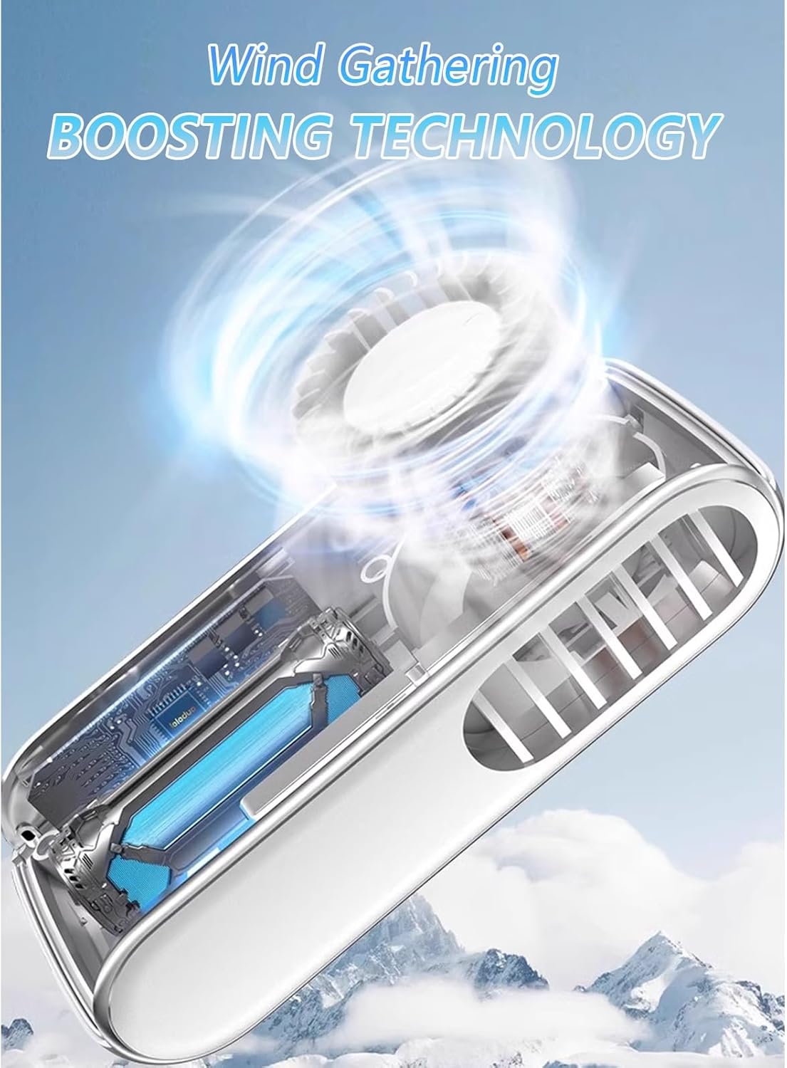 Wireless air Conditioner Air Conditioner Equipped With ICE Semiconductor Cooling Ultra Light 170g Hands Free Personal fan Suitable for Neck and Desktop use(Pinks)