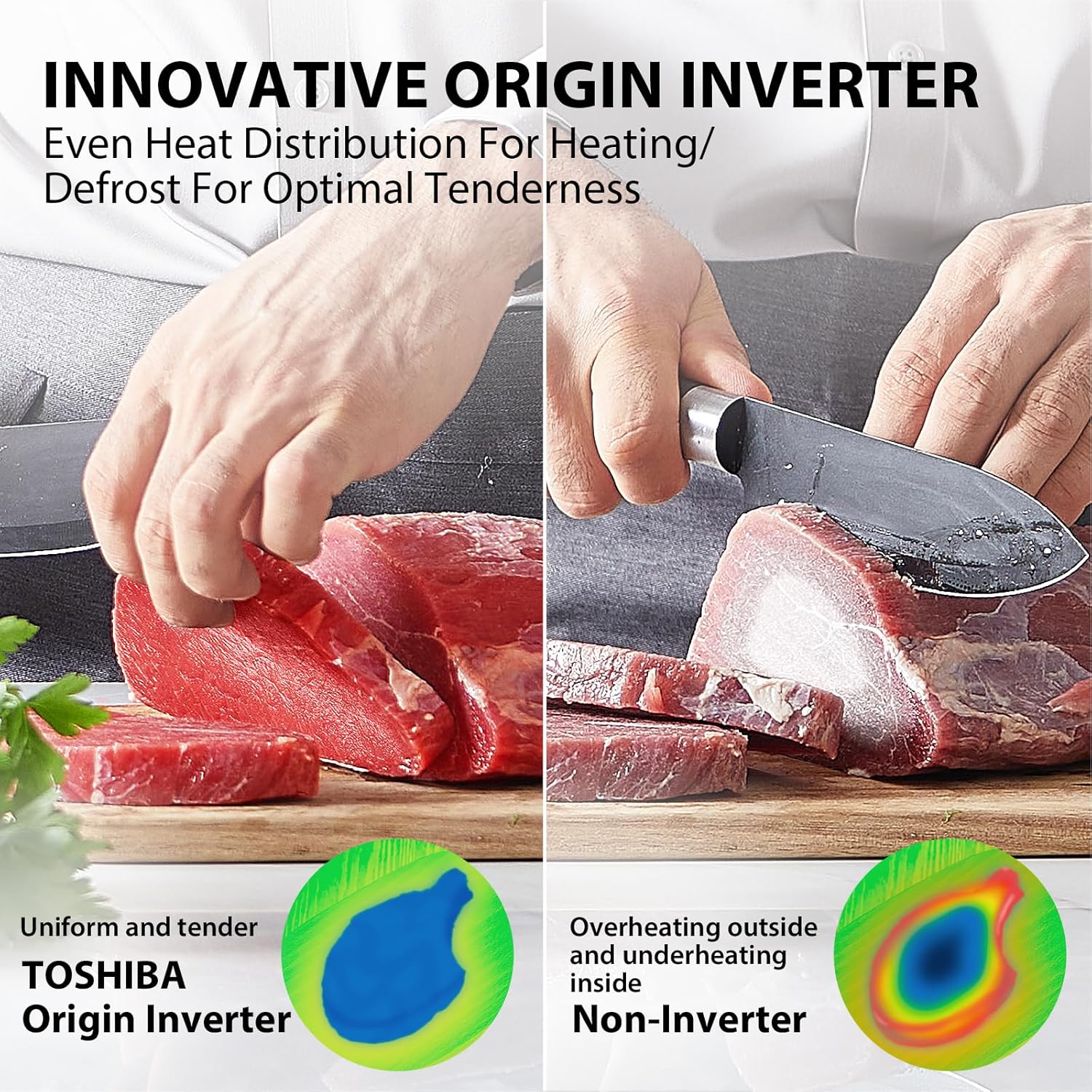 TOSHIBA ML-EM45PIT(BS) Countertop Microwave Oven with Inverter Technology, Kitchen Essentials, Smart Sensor, Auto Defrost, 1.6 Cu.ft, 13.6