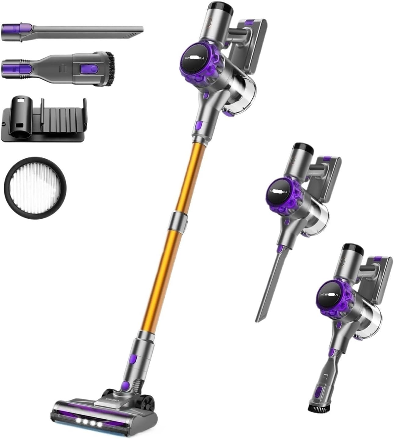 Compatible With UMLO S3P Cordless Vacuum Cleaner, 30Kpa Powerful Suction With 55Mins Runtime, LED Display Handheld Stick Vacuum(S3P Purple)