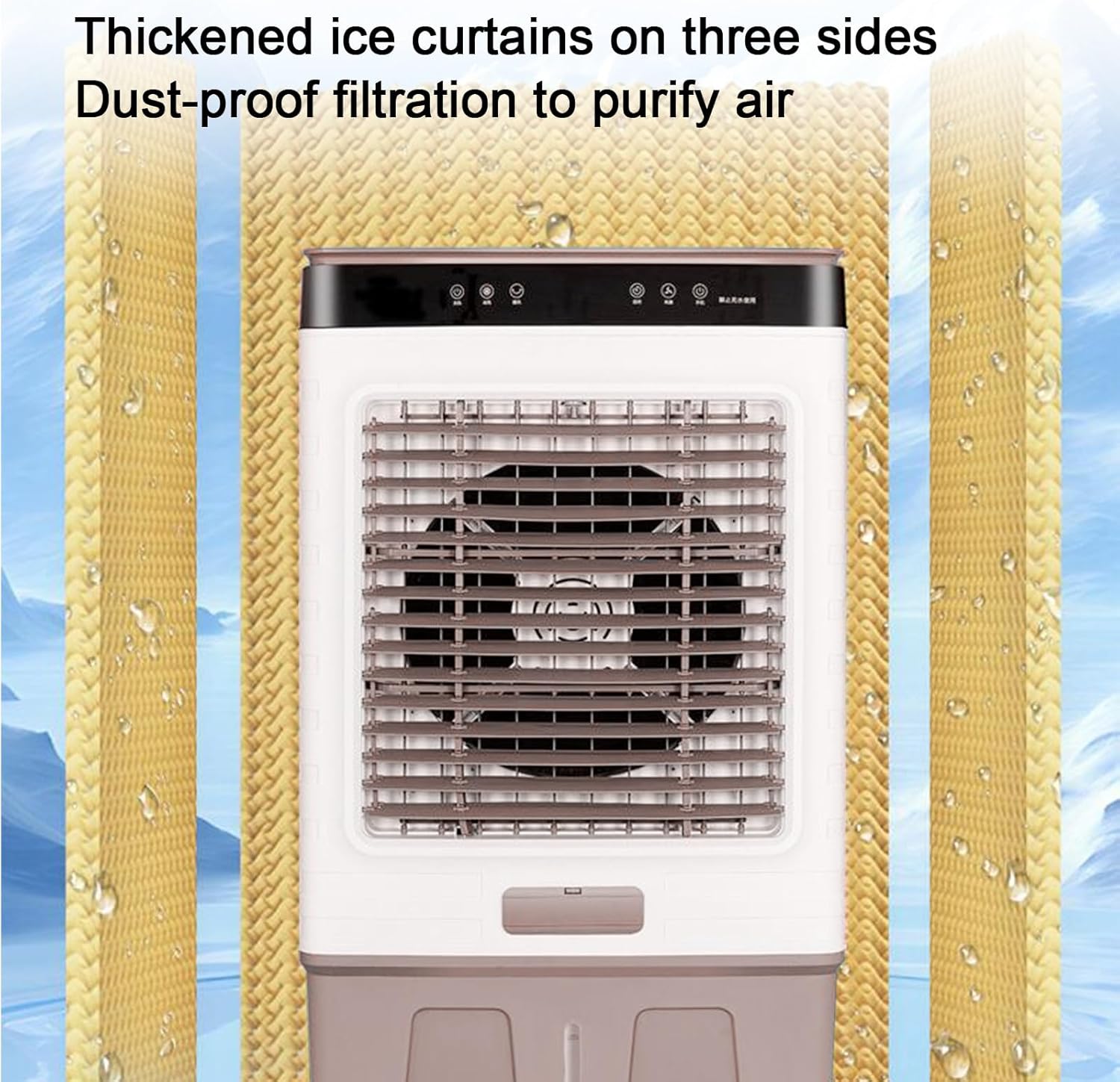 Swamp Cooler Air Conditioner, Evaporative Air Cooler with 26.4 Gallon Water Tank and Remote, 4 Ice Box, 8H Timer, Portable Cooling Fan with 3 Speeds for Commercial, Industrial, Garage, Outdoor Use