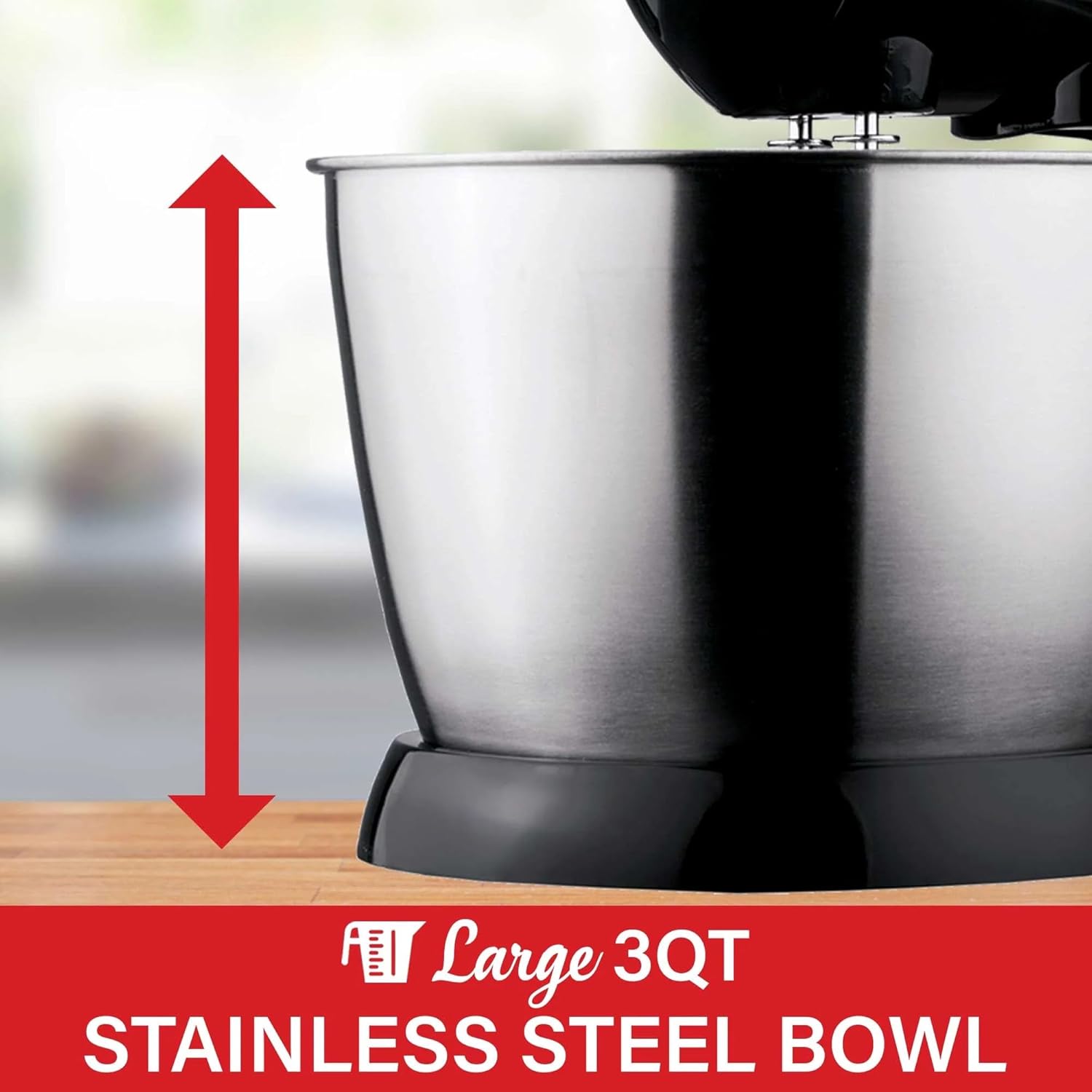 5-Speed Stand Mixer with Stainless Steel Bowl – 200W Electric Mixer with Detachable Hand Mixer for Dough, Batter, and Baking – Compact Kitchen Appliance in Black or White (Black)