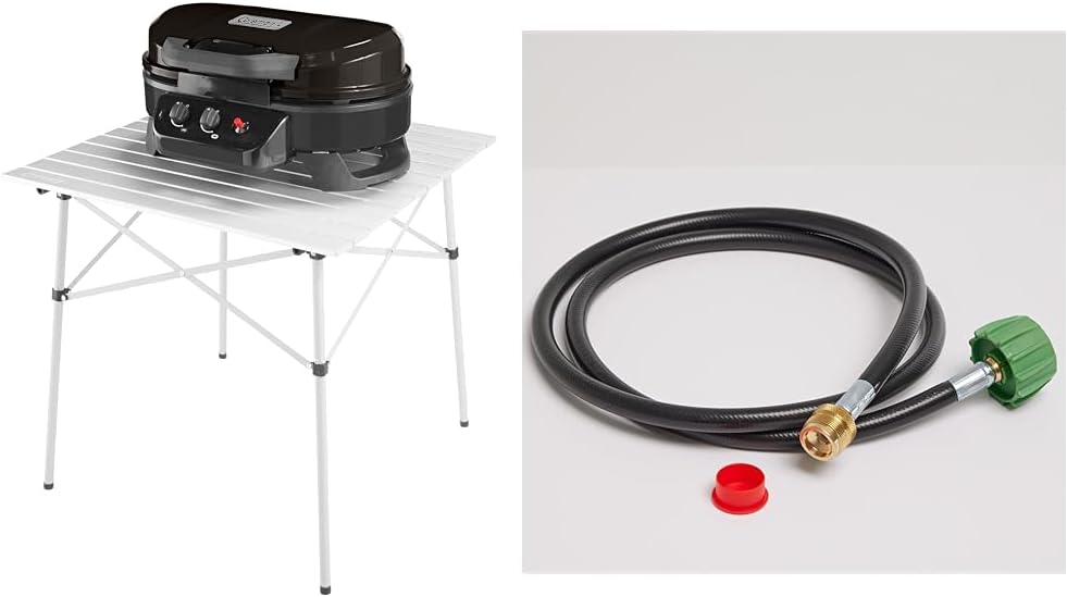 Coleman RoadTrip 225 Portable Tabletop Propane Grill, Gas Grill with 2 Adjustable Burners, Instastart Ignition, & 11,000 BTUs of Power for Camping, Tailgating, Grilling & More