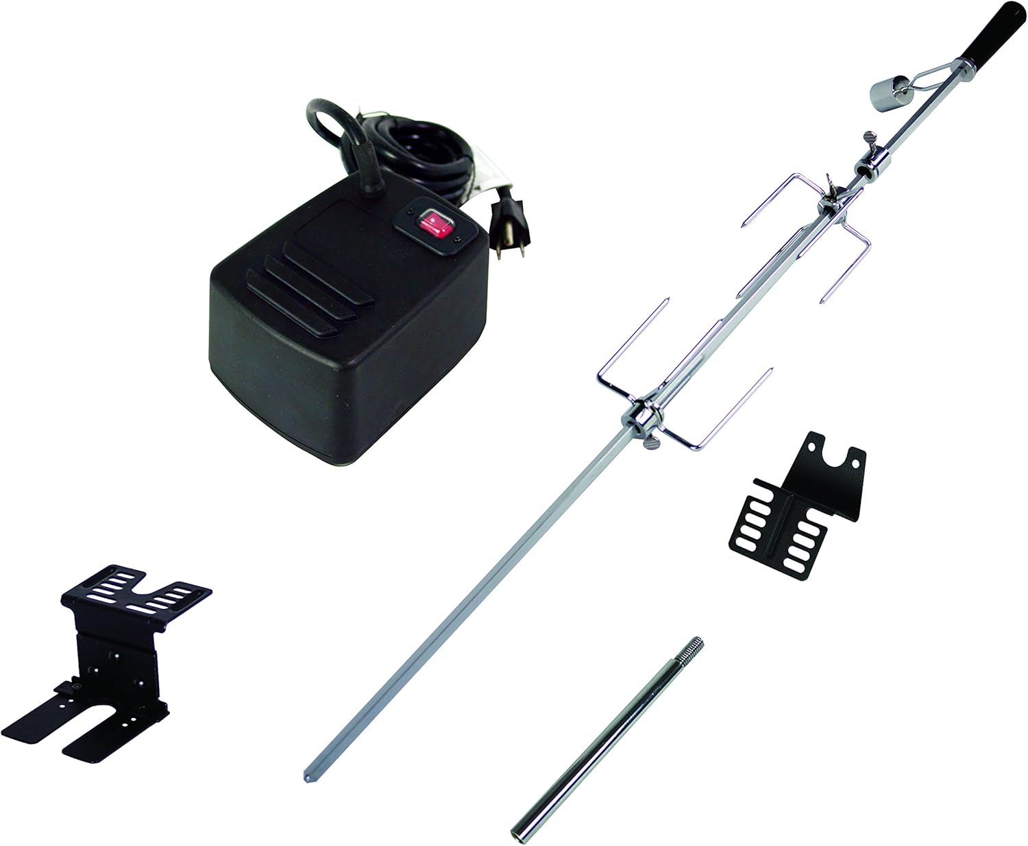 Dyna-Glo Universal Heavy Duty Rotisserie Kit for Grills, Black & Silver