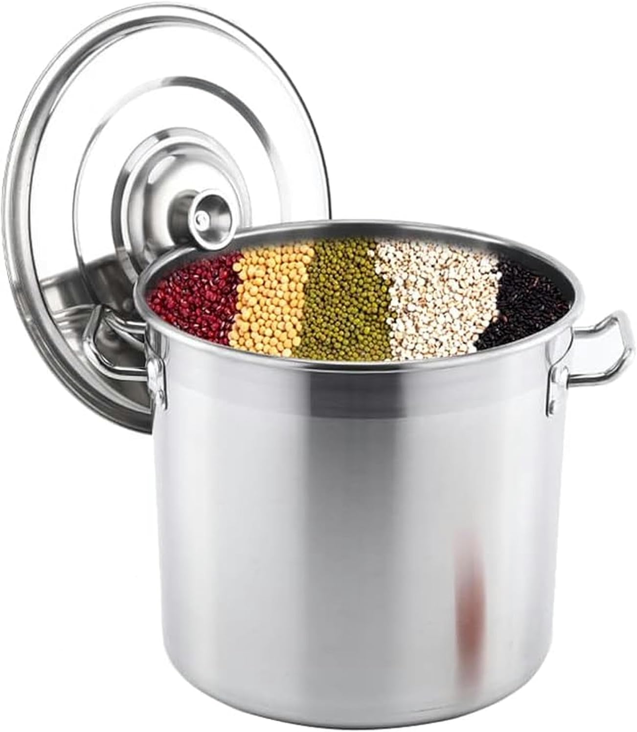 Commercial Stainess Steel Stock Pot 27Qt/45Qt/63Qt Large Crawfish Seafood Boil Pot with Basket and Lid Heavy Duty Outdoor Turkey Deep Fryer Crawfish Clam Steamer,45QT ，63QT