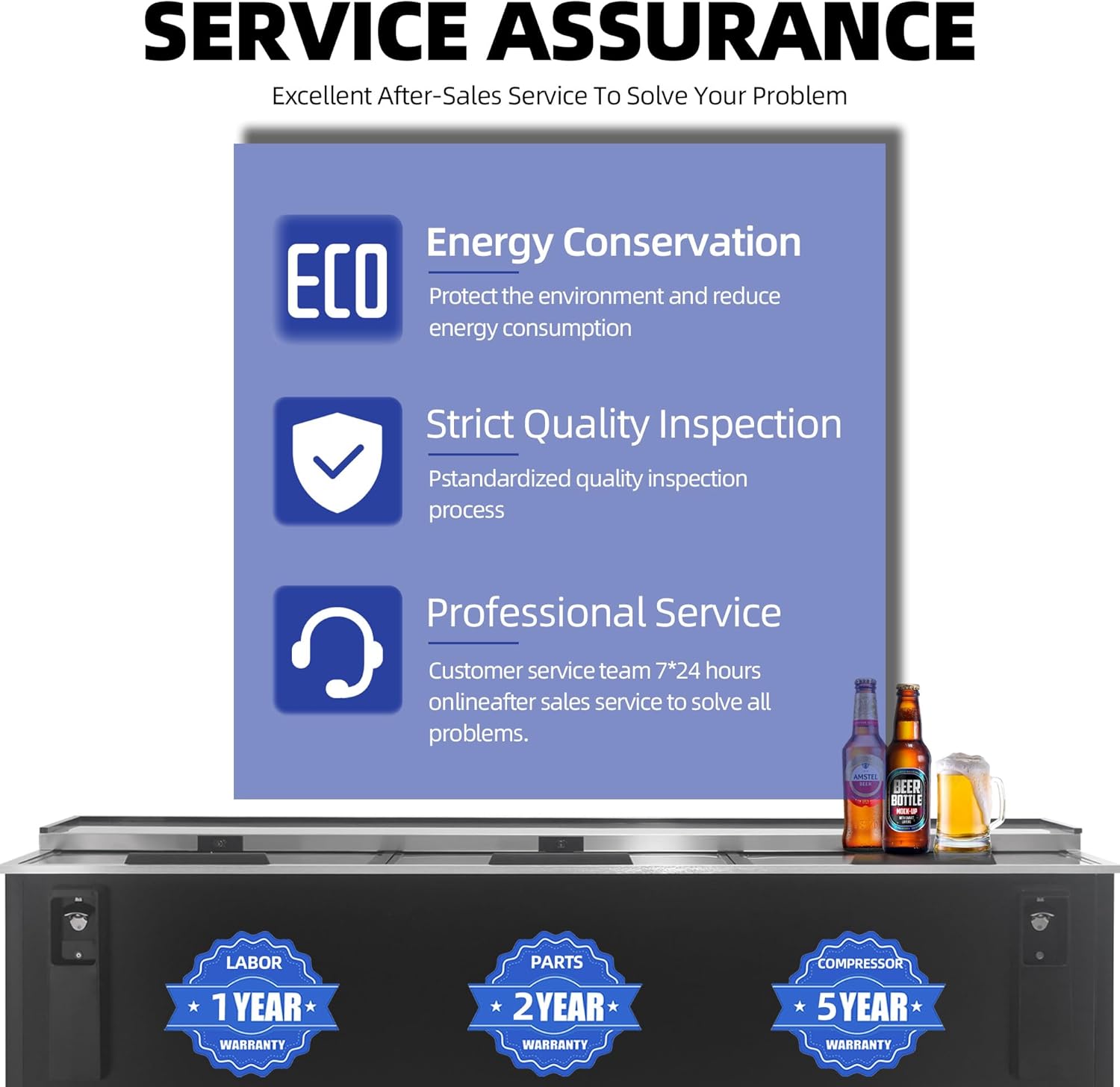 Polarman Top Loading Horizontal Beer Cooler Refrigerator 26 Cu.Ft Deep Well Beverage Fridge, NSF Certified Commercial Bar Cooler with LED Lighting, Lockable Door 95.3