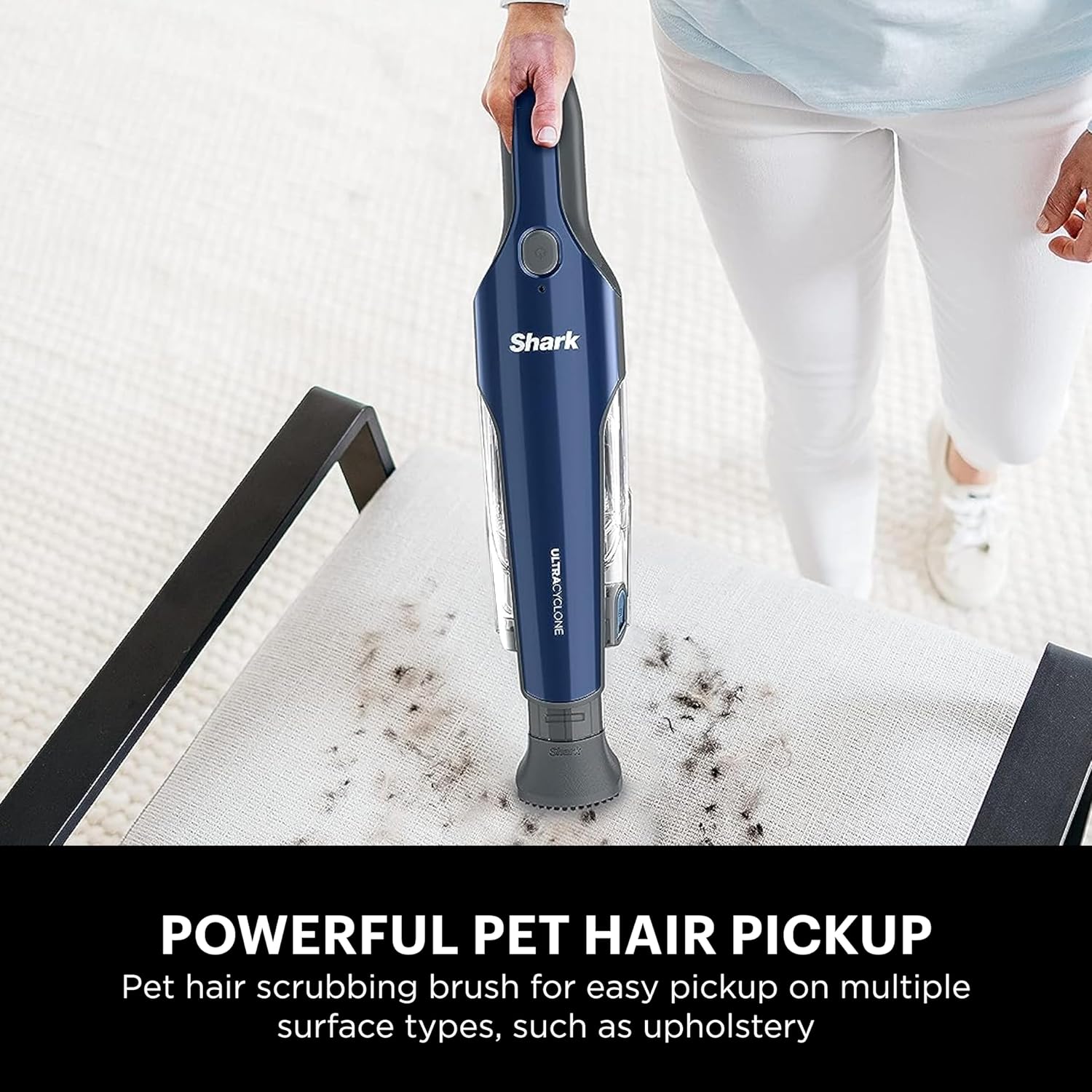 Shark CH964AMZ 2-in-1 Cordless & Handheld Vacuum Ultracyclone System, Ultra-Lightweight and Portable for Car and Home, Washable Filter, XL Dust Cup, Crevice Tool & Scrubbing Brush, Blue