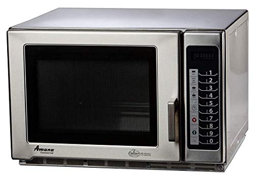 Amana RFS12TS Medium Duty Stainless Steel Commercial Microwave with Push Button Controls - 120V, 1200W
