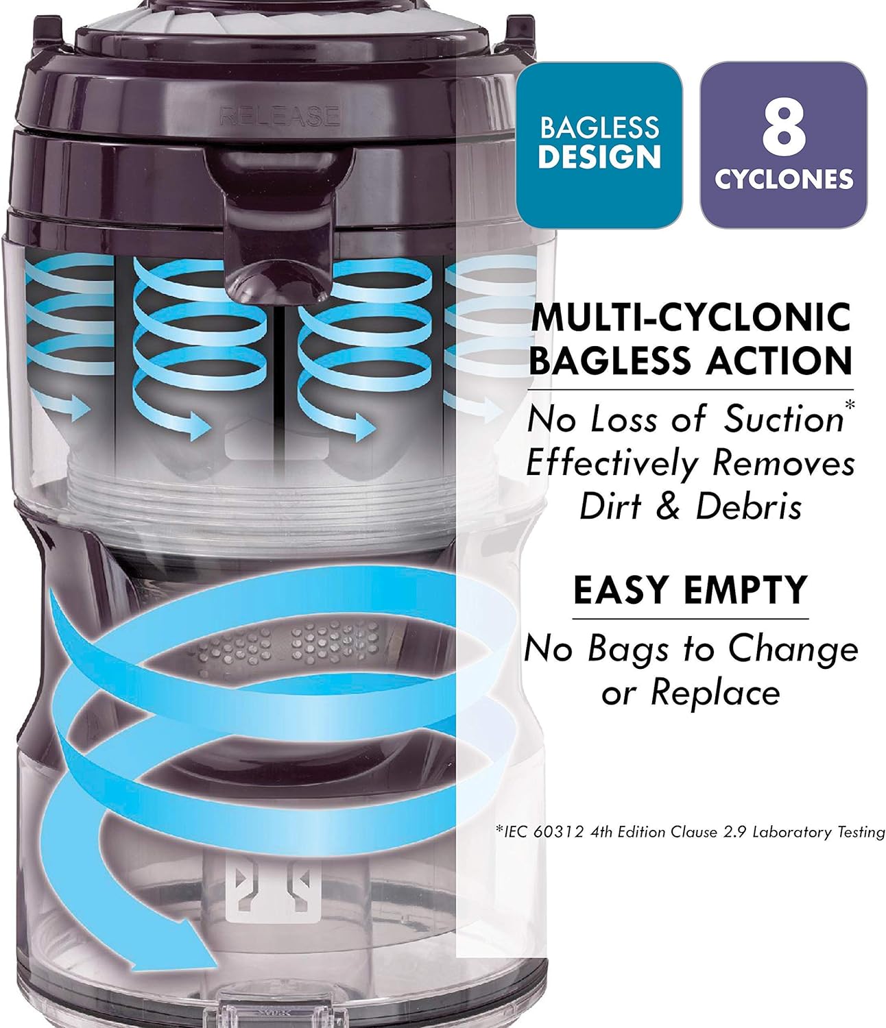Kenmore 22614 Pet Friendly Lightweight Bagless Compact Canister Vacuum with Pet Powermate, HEPA, Extended Telescoping Wand, Retractable Cord and 2 Cleaning Tools-Purple