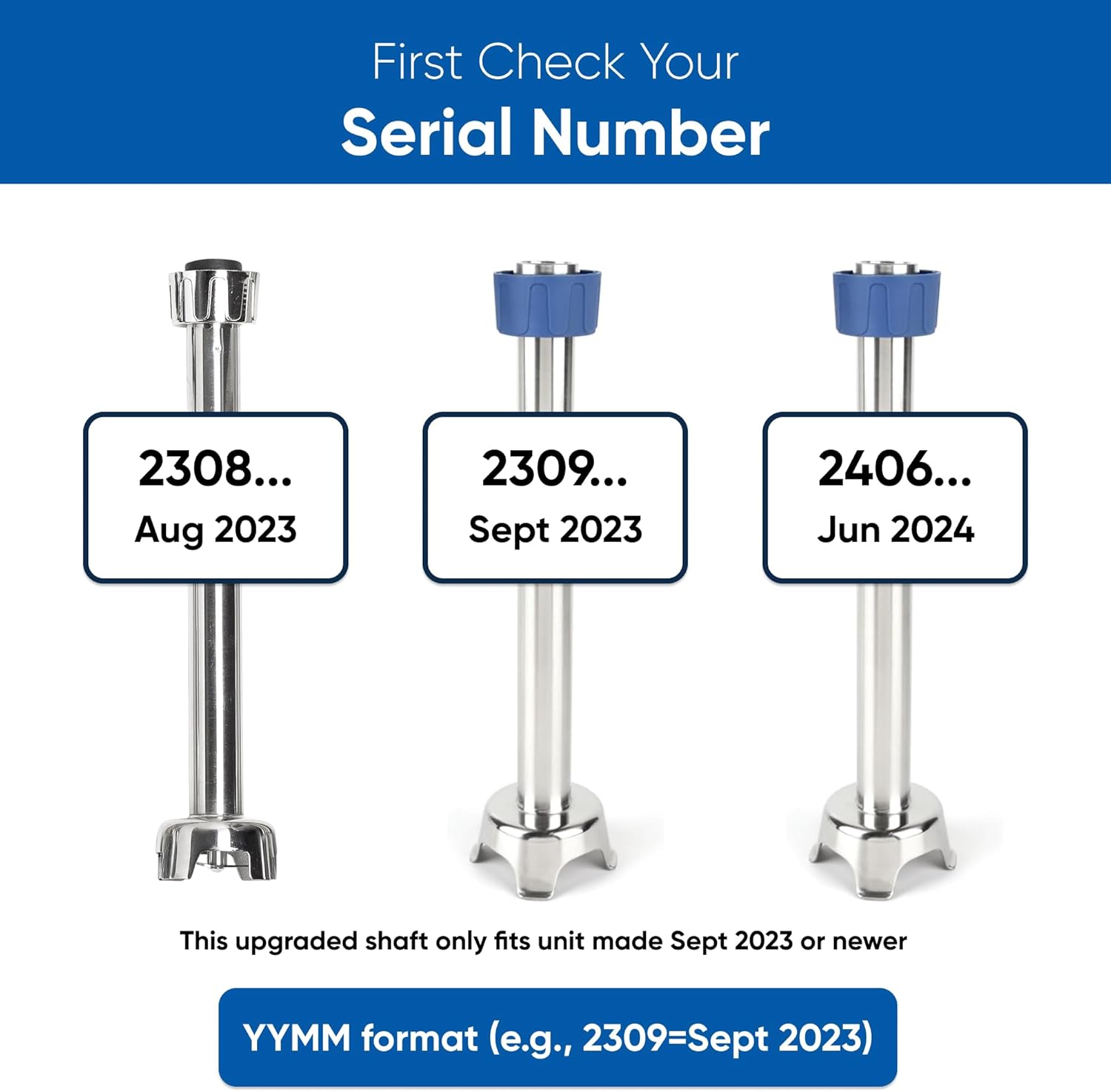 Commercial Electric Immersion Blender Heavy Duty Removable shaft ONLY- 350W, 500W & 750W compatible (18in)