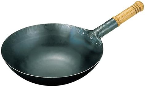 EBM Yamada Iron Hammered Wood Pattern Wok 14.2 inches (36 cm)