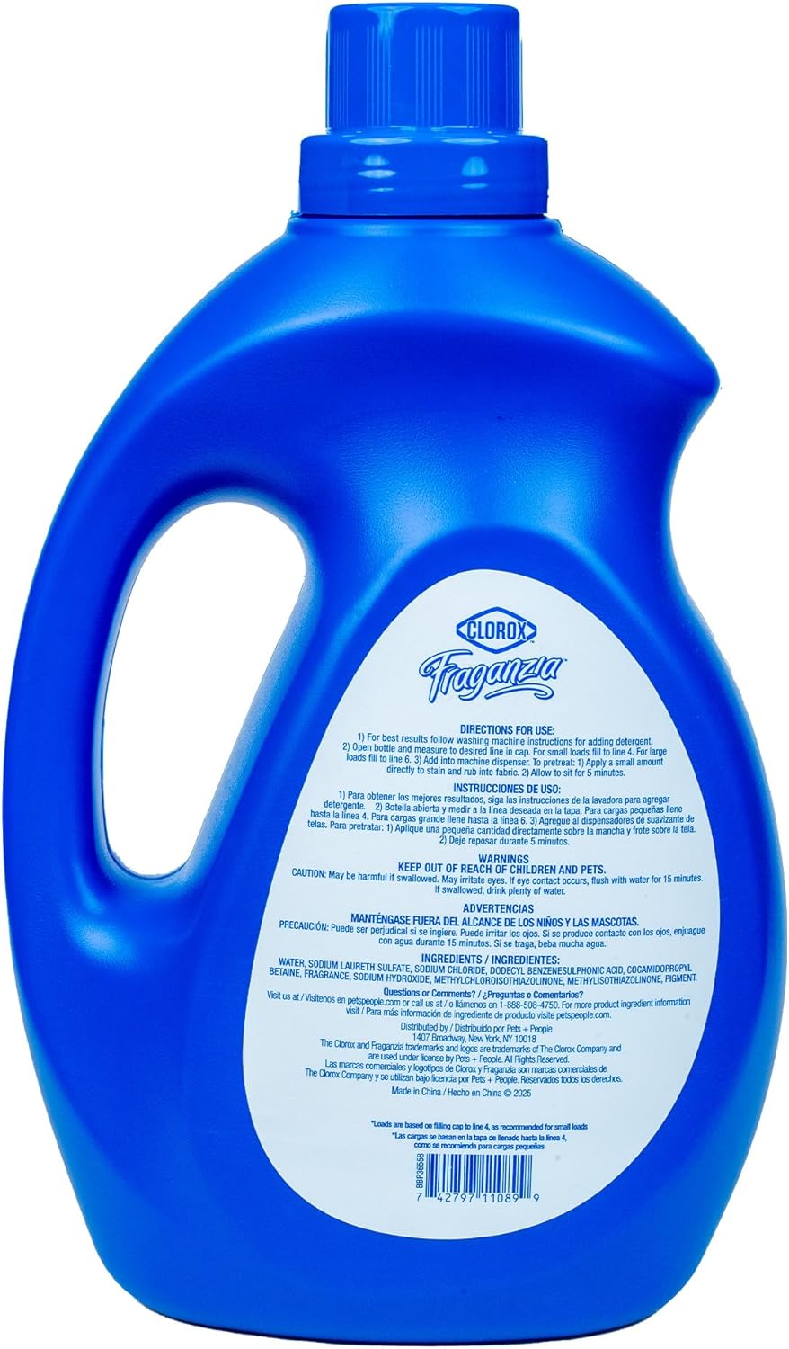 Clorox Fraganzia Liquid Laundry Detergent in Lavendar Scent - HE Compatible for All Front and Top Load Washing Machines, High Efficiency Laundry Detergent Compatible, 100 Fl Oz