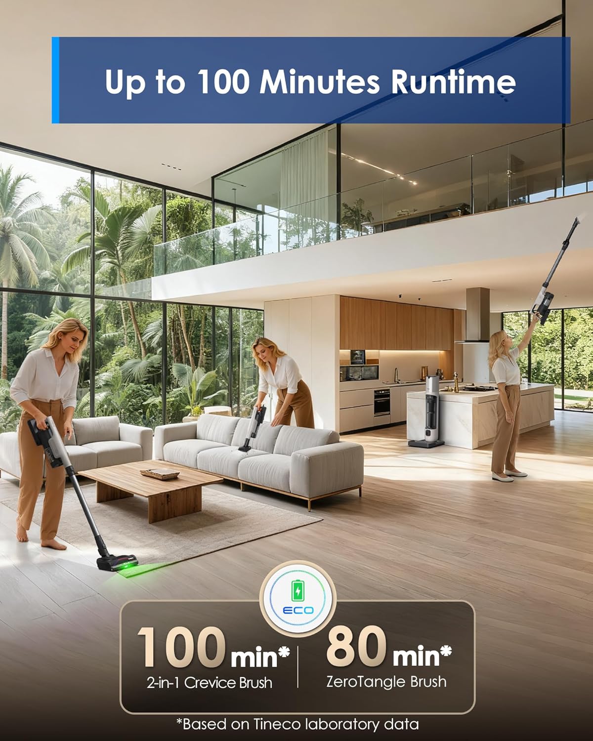 Tineco Pure ONE Station 5 Pro Cordless Smart Stick Vacuum, Automatic Dust Collection,Full-Path Self-Cleaning, 200AW Powerful Suction,ZeroTangle Brush, Up to 100 Minutes Runtime,ClogLess System