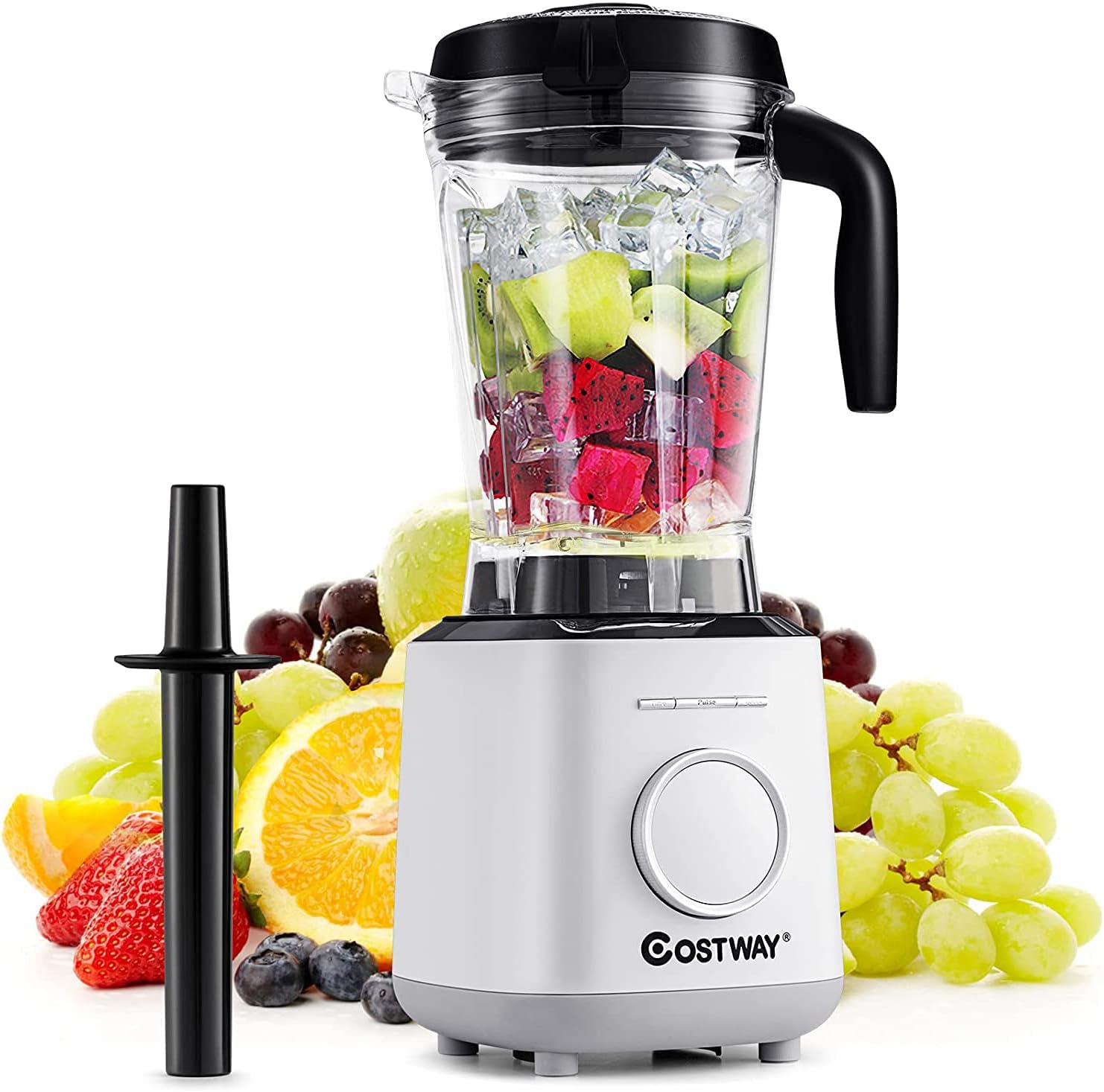 COSTWAY Professional Countertop Blender, 6 Pre-Setting Programs & 10 Speed Control, Smoothies Crushing Maker with 64oz Tritan BPA-Free Pitcher & Built-in Timer, Tamper, 1500W