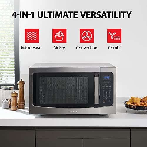 Toshiba Air Fryer Combo 4-in-1 Countertop Microwave Oven, Smart Sensor, Convection, Mute Function, Position Memory 13.6