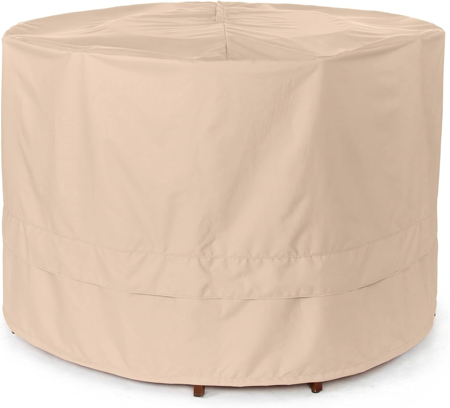 Covermates Ultima Round Fire Pit Cover – Waterproof Heavy-Duty Outdoor Protection with Ripstop Polyester, Mesh Air Vents & Secure Buckle Straps, Round 54DIAMETER x 25H, Ripstop Tan