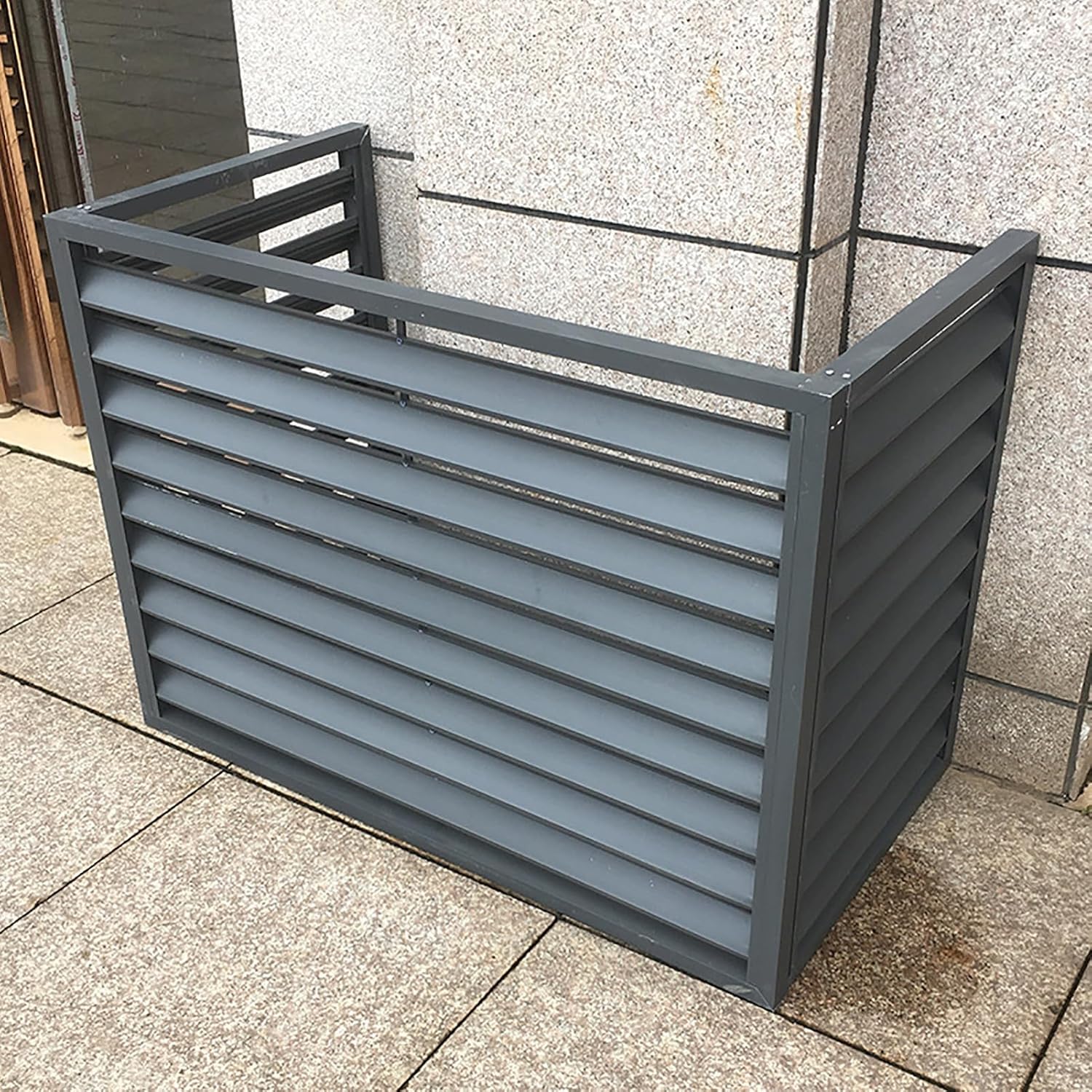 Cover for Outdoor Air Conditioner Covers for Outside Units, All Weather Privacy Fence Screen Anti-Theft Sturdy Aluminum Heavy Duty Ac Cover, Condenser Protective Prevents Foliage Wee