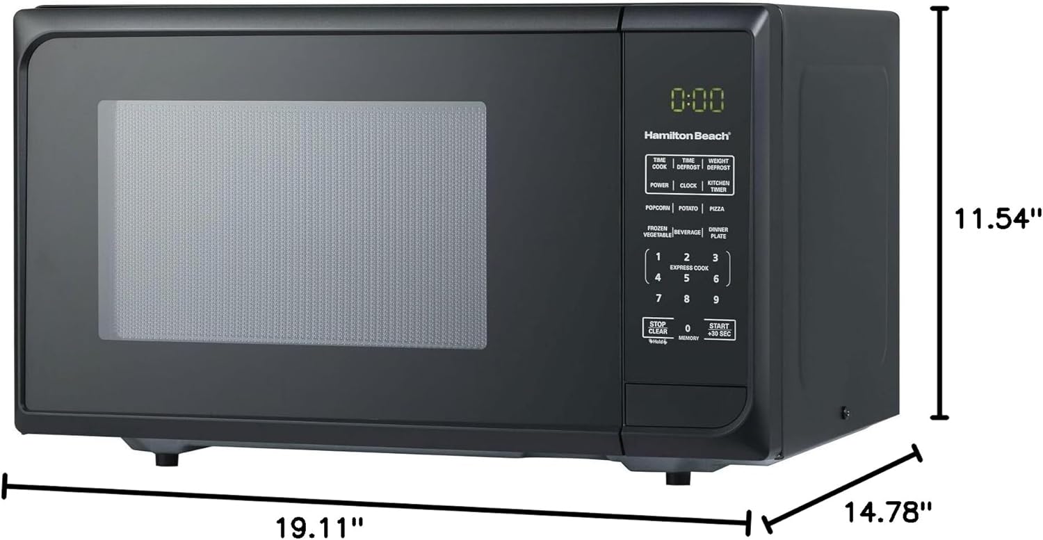 Compact 900W Gloss Black Microwave Oven - 0.9 cu ft Countertop Design for Efficient Cooking, Ideal for Home, Office & Small Spaces - EM925A2CE-P1