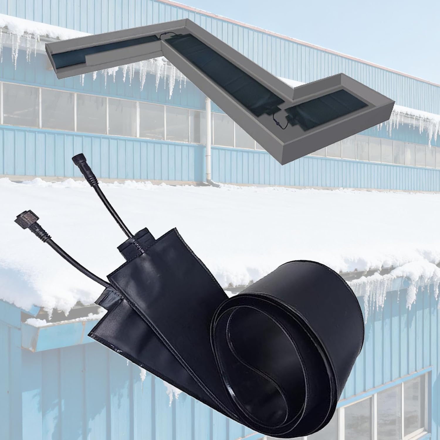 Gutter Heaters,Electric Snow Melting Mats for Roof and Gutters,Flexible PVC Material,De-Icing Heating Pad,for Winter Snow Removal