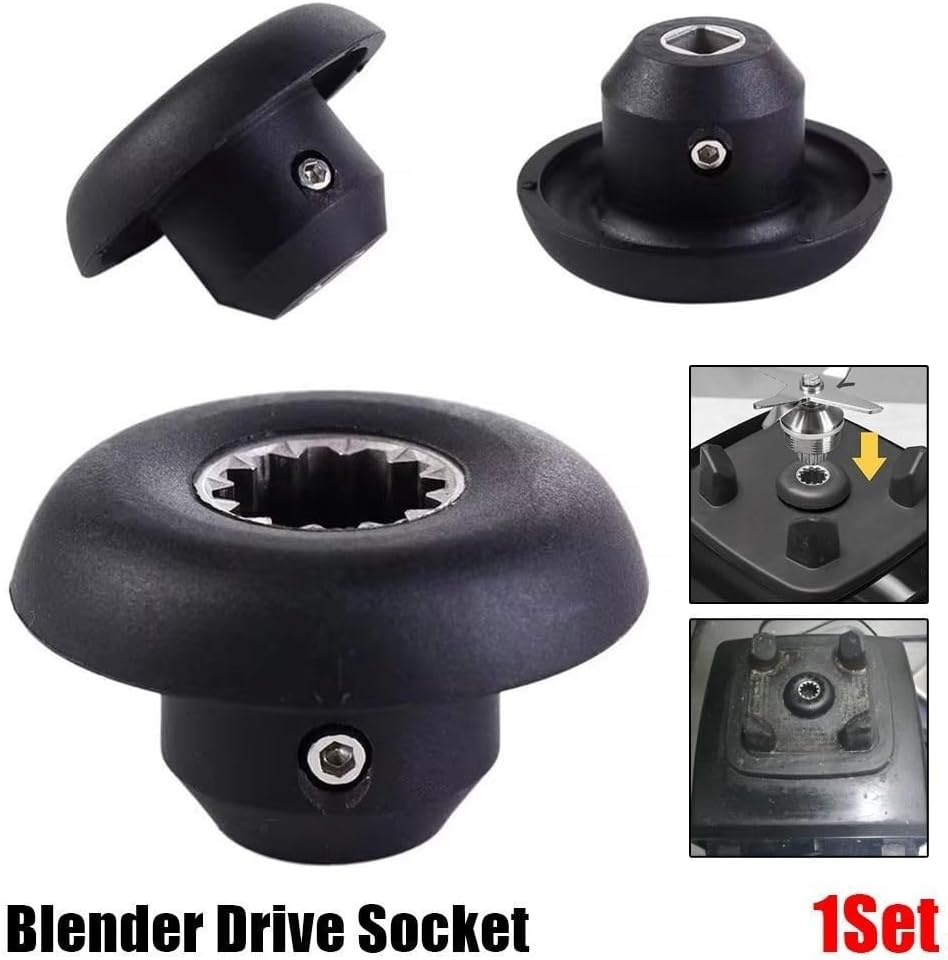 1Set Mushroom Head Connector Blender Drive Socket with Wrench Screw Universal for Vitamix Blender Black